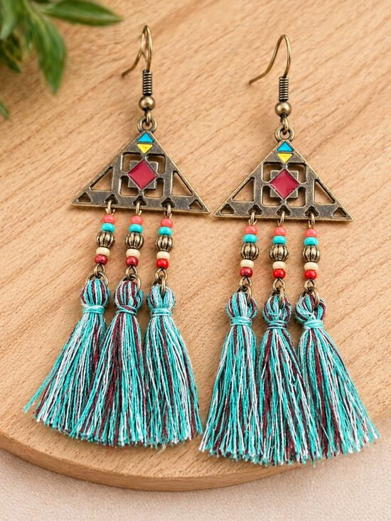 Boutique Jewelry - Bohemian Tassel Statement Drop Earrings